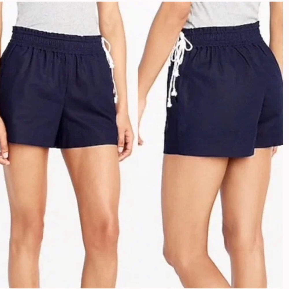 J.Crew 3 1/2” Pull-On Linen Shorts Navy